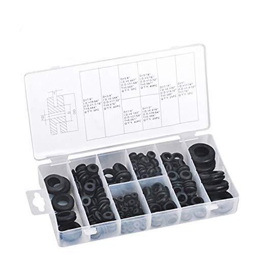 180 Pieces Rubber Grommet Assortment Kit Electrical Conductor Eyelet Ring Gas...