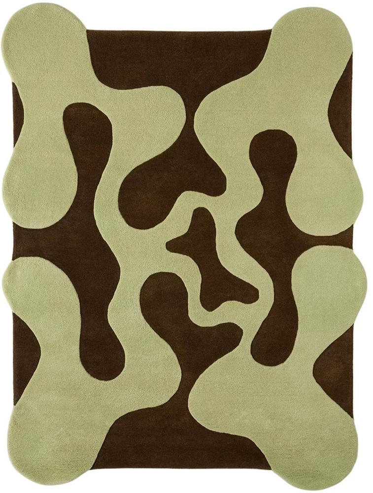 Hand Tufted Abstract Shape Area Rug – Modern Luxury Wool Blend Carpet for Living