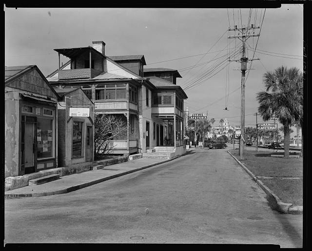 Photo:St. Augustine Florida 1930s Street Scene Pablo Cafeteria