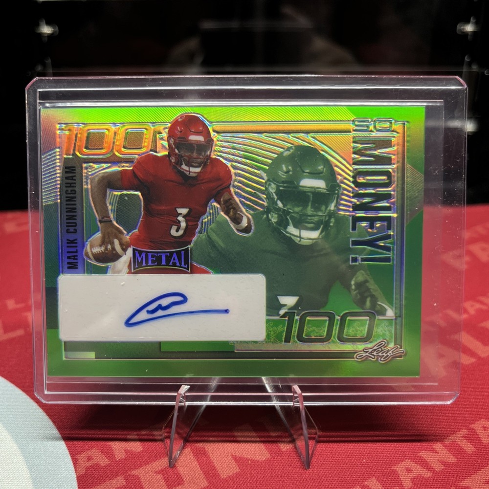 2023 Leaf Metal - Malik Cunningham So Money! Green Foil Rookie Autograph /4 (RC)