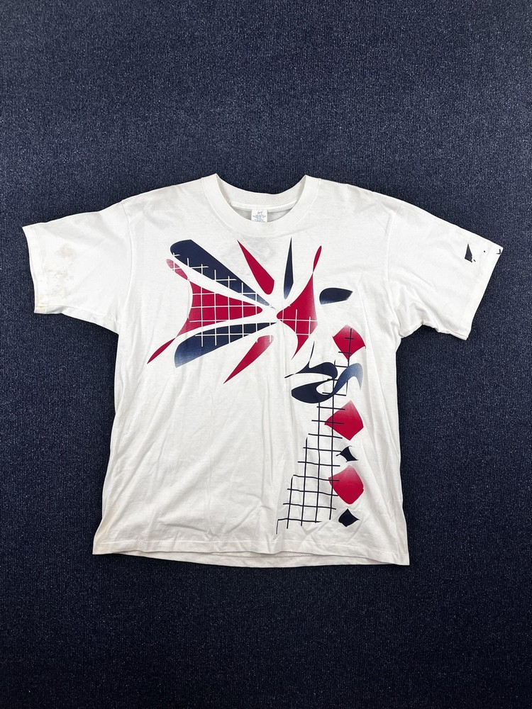 Vintage Abstract Graphic Shirt Mens One Size Geometric Art 90s USA-image