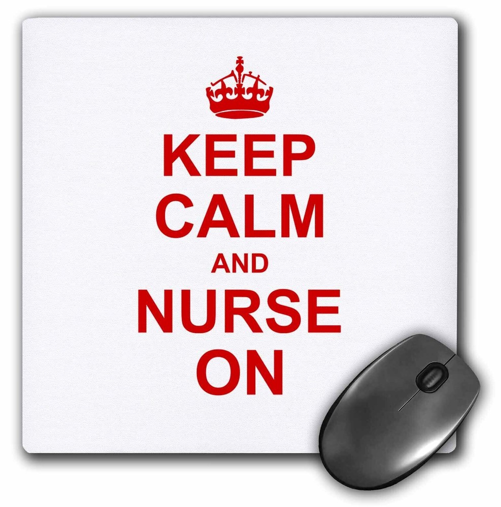 3dRose Keep Calm and Nurse on - carry on nursing job - Nurses day gifts - red fu