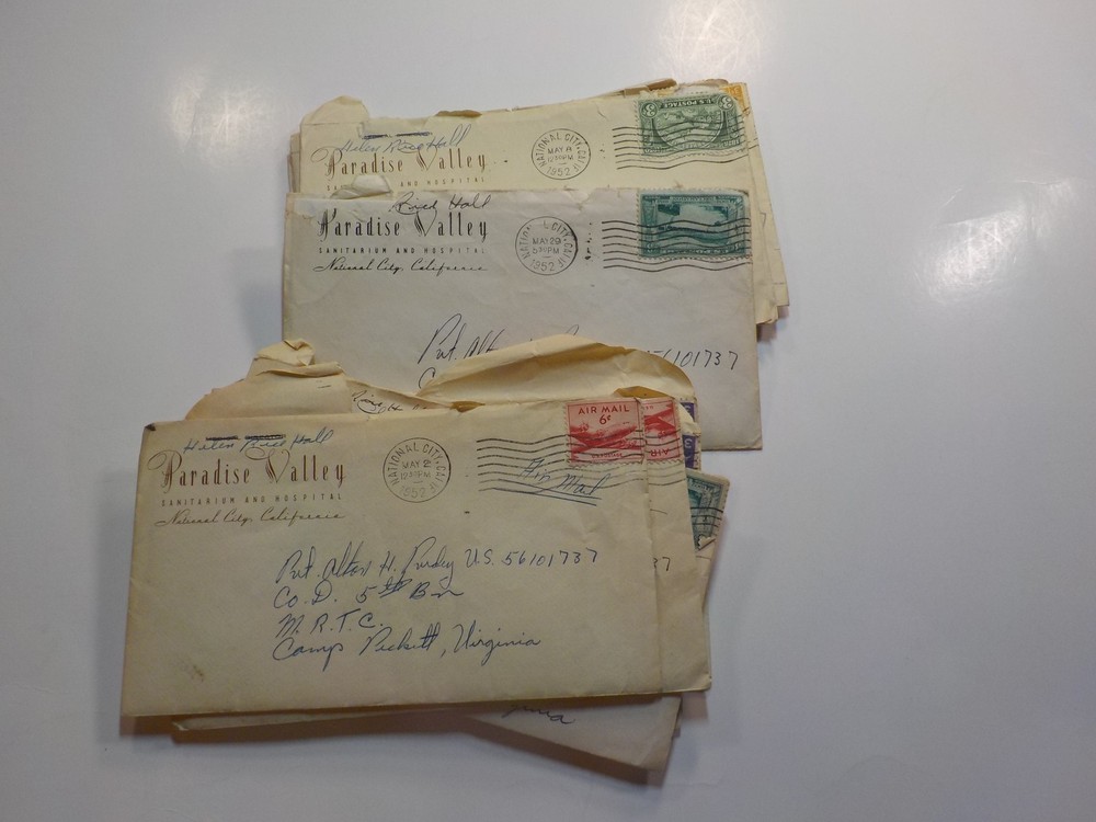 14 Korean War Letters Wife To Soldier National City California Lot VTG Army
