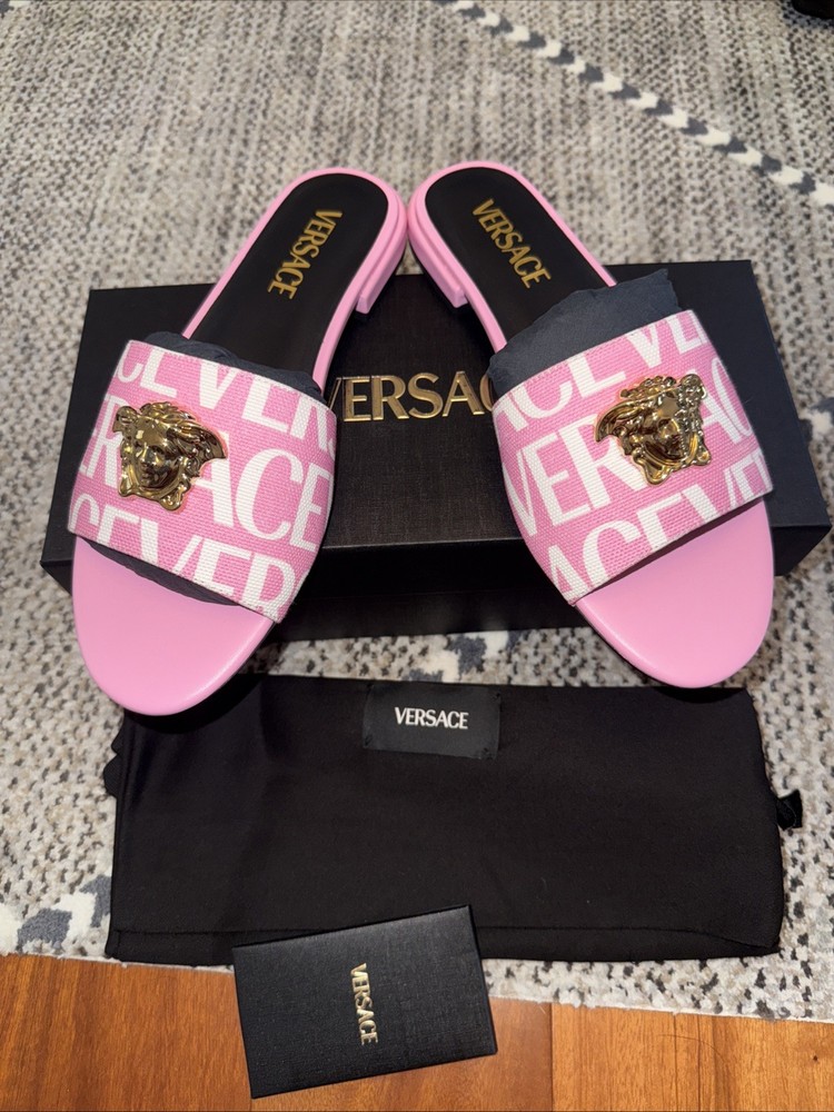 BNWT Versace La Medusa Women’s Flats Rosa Pink Size 37.5 US 7.5 $900