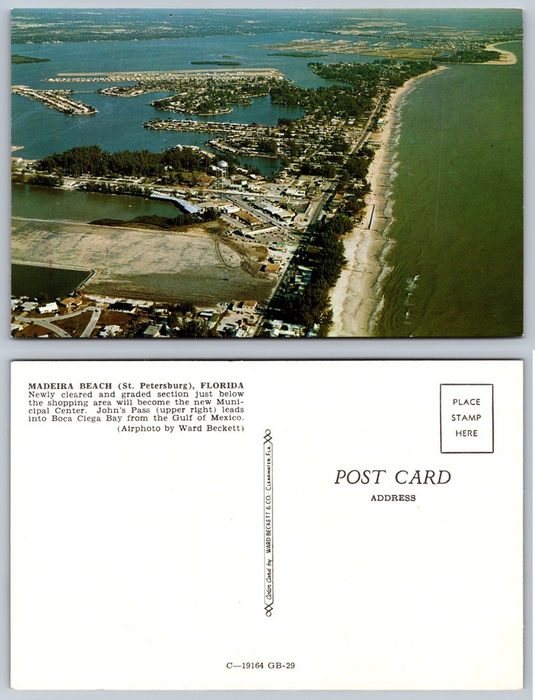 Madeira Beach St Petersburg Florida Aerial View Postcard