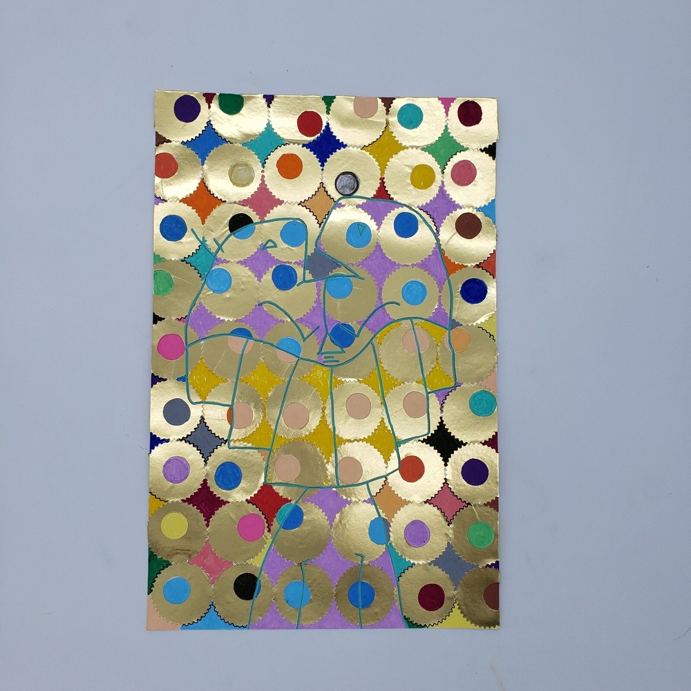 Graffiti art original abstract sticker Collage pop art by nyc street Artist PUKE-image
