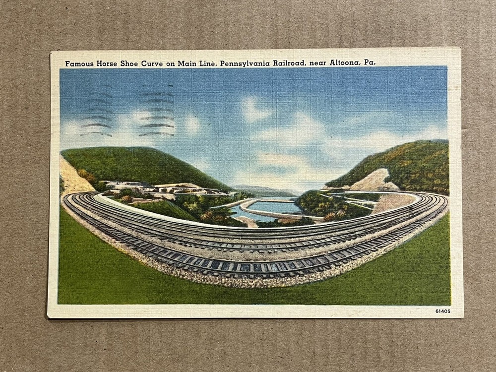 Postcard Altoona, PA Pennsylvania Railroad Horseshoe Curve Vintage Train PC