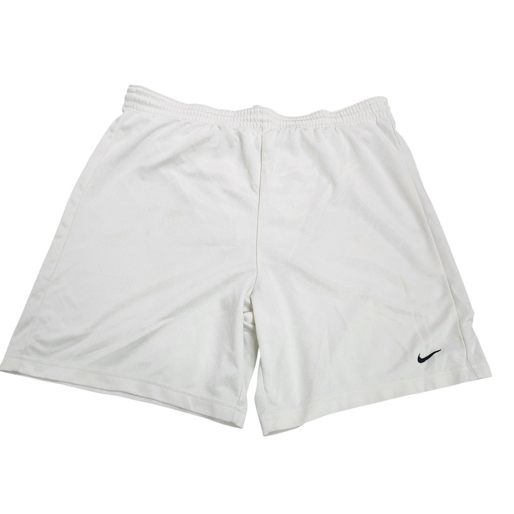 Nike Shorts Mens Small White Mesh Athletic Basketball 6 Inseam Elastic Waist Gym
