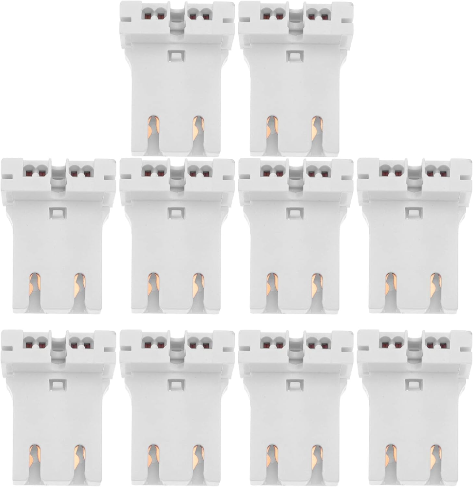 10Pcs U- Shaped Fluorescent Socket Holder, Plastic Fluorescent Light Socket Medi