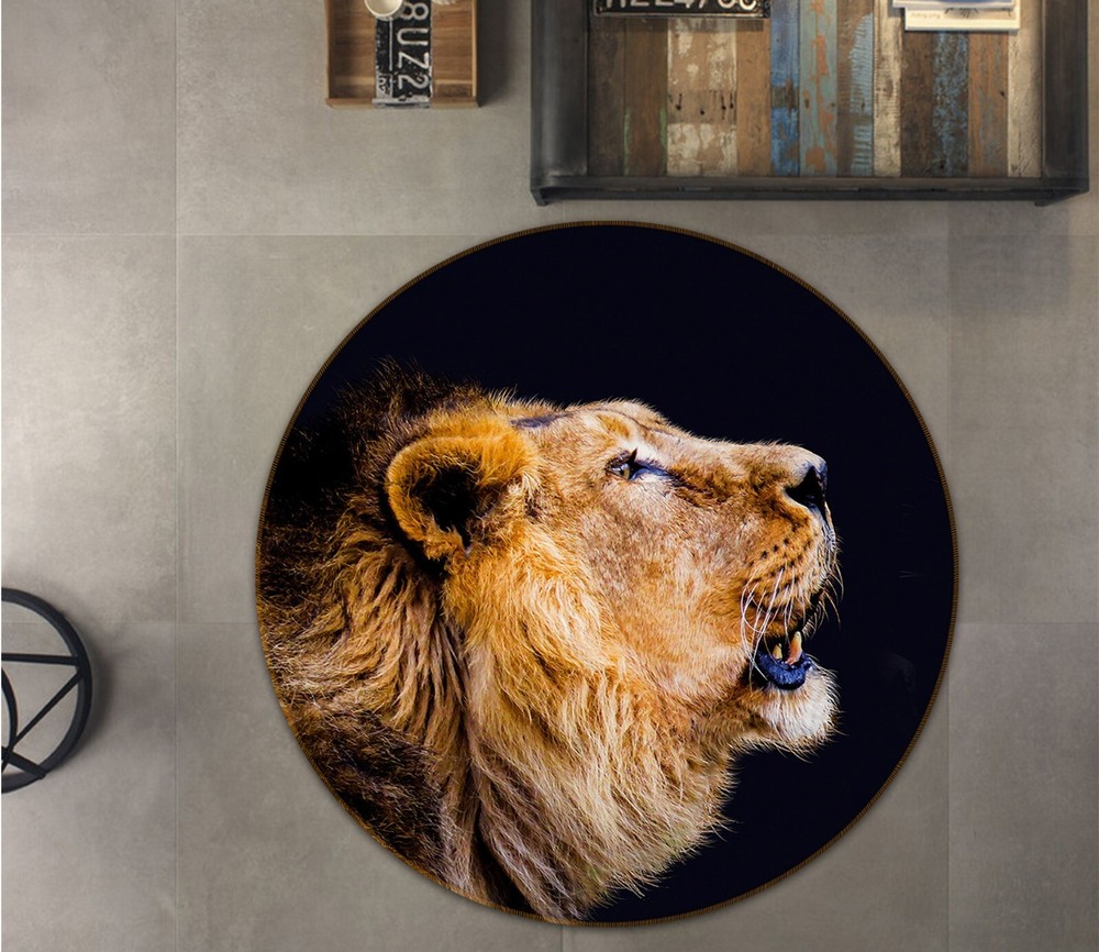 3D Majestic Lion Non-Slip Rug Elegant Animal Print Carpet Romy AHO186882