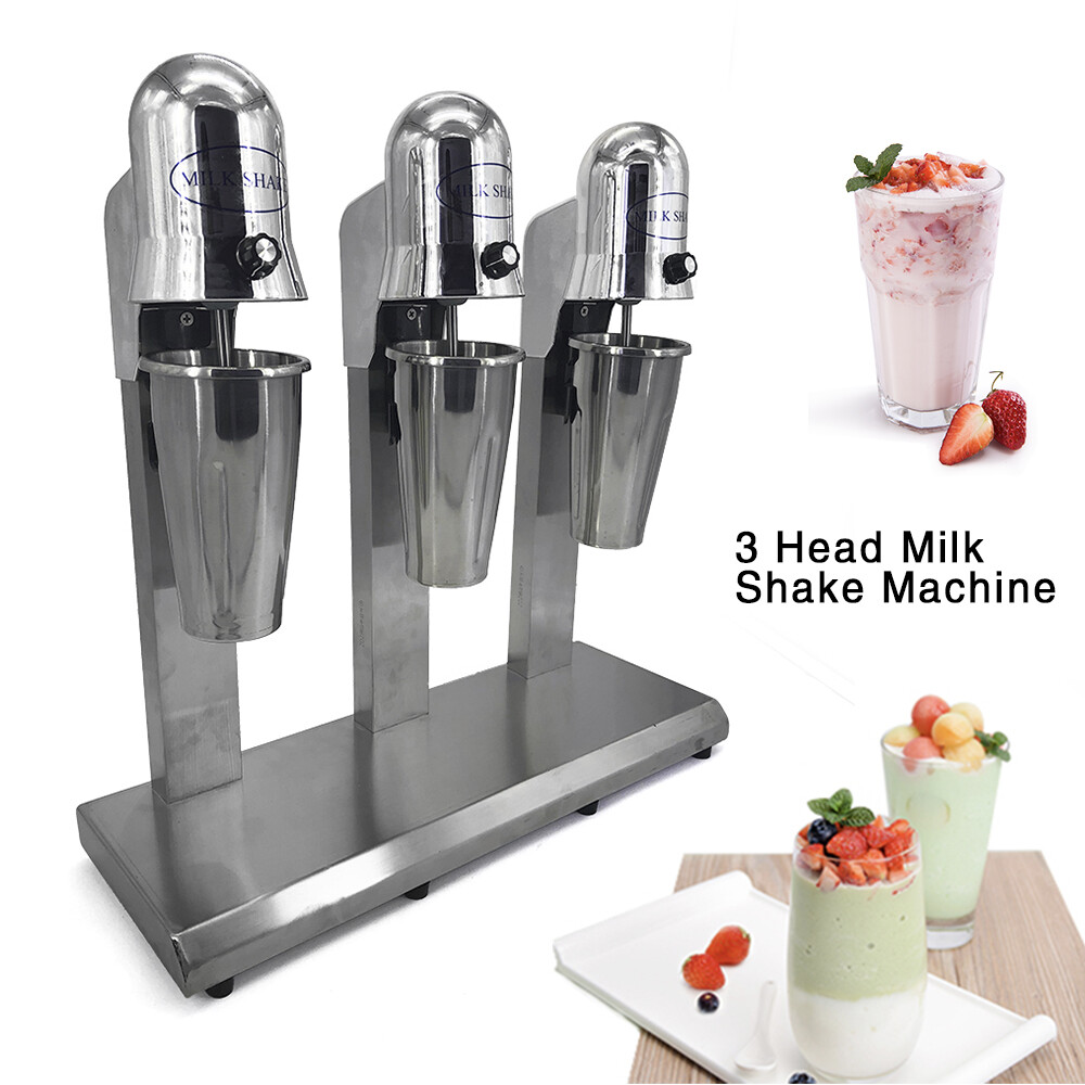 3-Head Electric Milkshake Cream Maker Machine Drink Mixer Smoothie Malt Blender