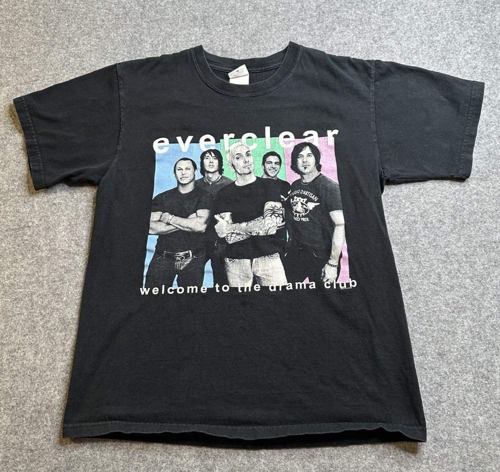 Everclear T-Shirt SZ M 2007 “Welcome To The Drama Club” Y2K  Band Tee * Sm Hole*