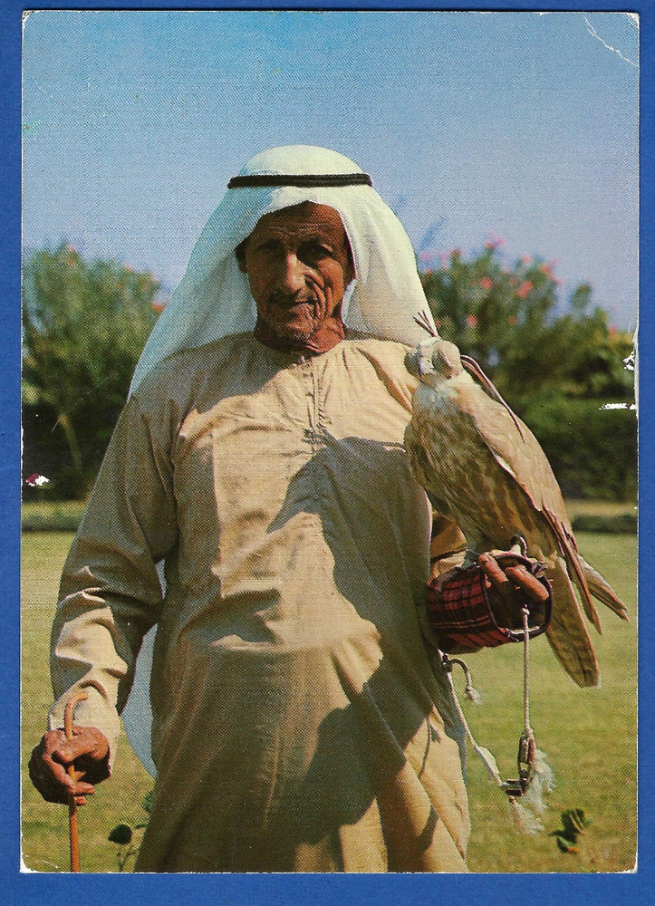 United Arab Emirates, The falconer, old postcard