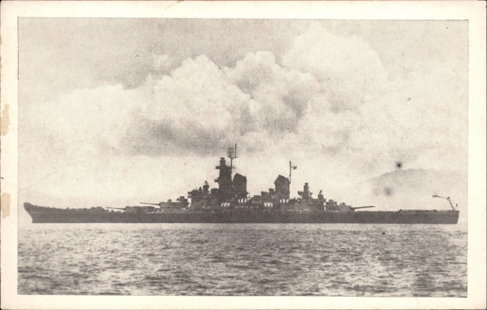 USS Wisconsin Battleship Norfolk Virginia vintage postcard US Navy v263