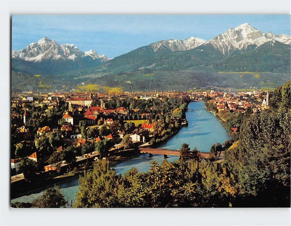 Postcard Panoramic View Innsbruck Austria