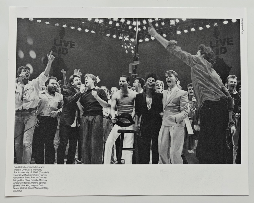 LIVE AID Mini-Poster / Picture - Wembley 1985 - David Bowie Freddie Mercury RARE