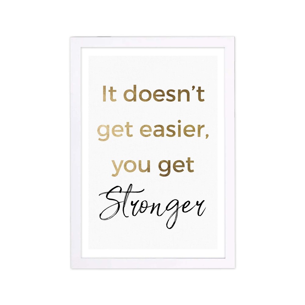 Typography Framed Wall Art Prints 'Stronger' Motivational Quotes and Sayings ...