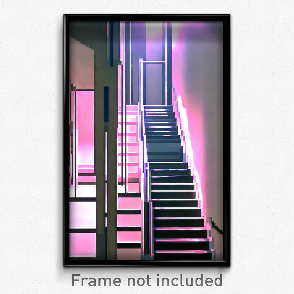 Pixel Art Poster - Thin Stair (8 Bit Psychedelic Trippy Weird Video Game Print)