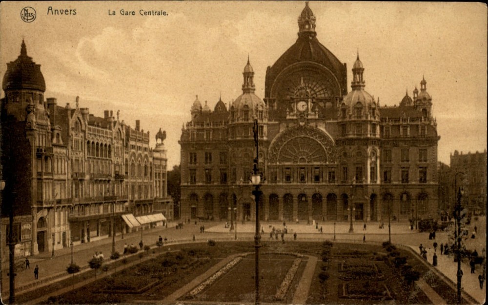 Central Station Antwerp Belgium vintage postcard s345