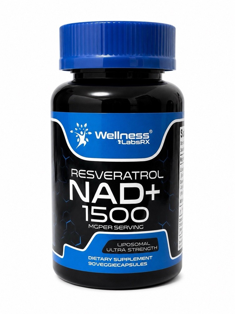 NAD+ Supplement with Resveratrol | 90 Capsules | 1500 mg per Serving