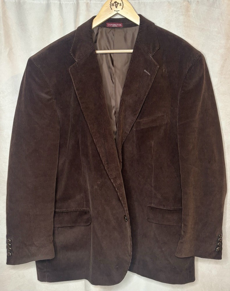 Covington Brown Corduroy Blazer Men’s 50R Professor Academia Jacket