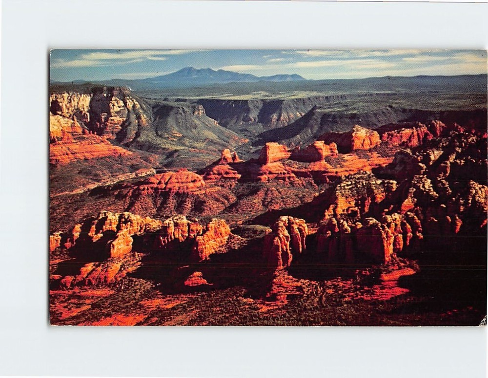 Postcard Aerial View Oak Creek Canyon With San Francisco Peaks Flagstaff Arizona
