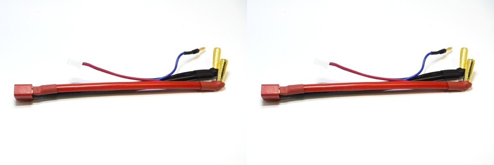 2 PACK Charge/Balance LiPo Battery Adapter Dean's to 5mm Bullet GENS ACE REDLINE-image