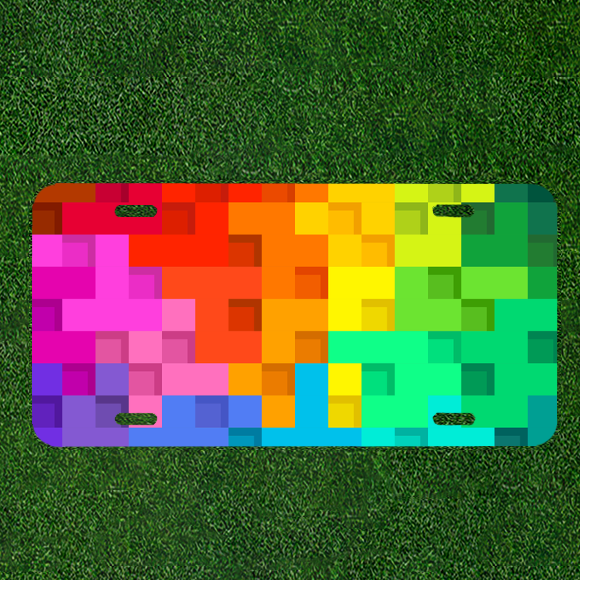 Custom Personalized Square Car License Plate with Abstract Design