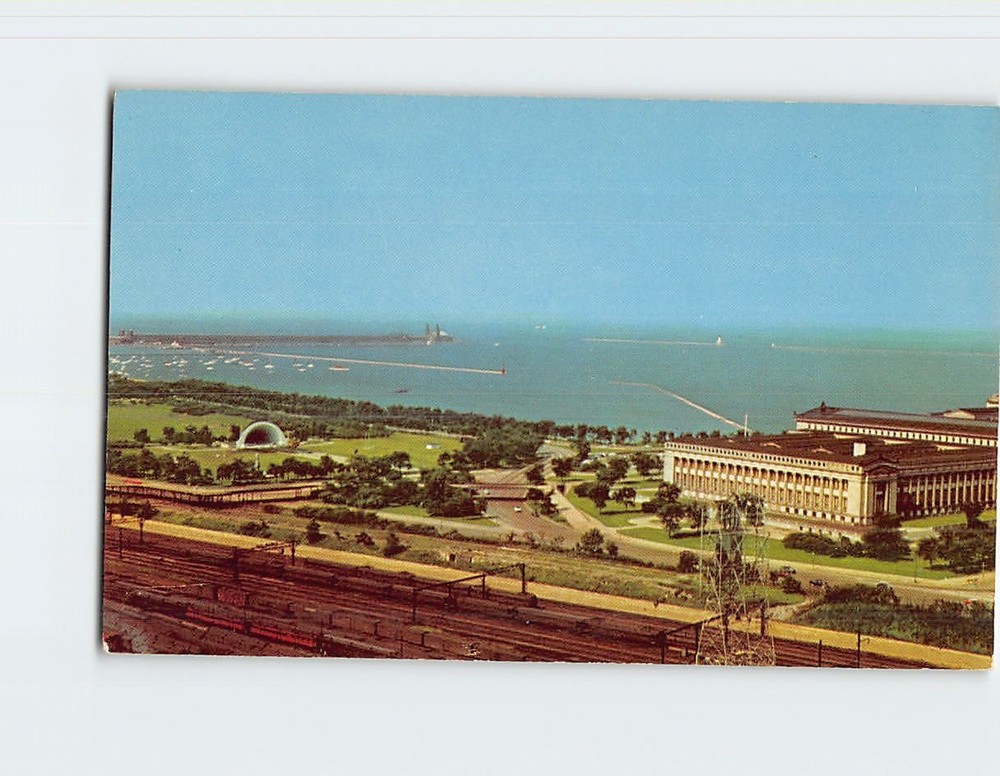 Postcard Aerial View of Chicago's Lake Front Illinois USA