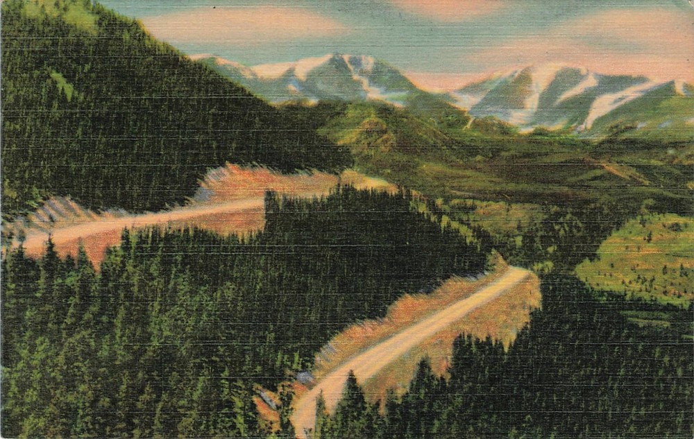 1940s Mt. Ypsilon Mummy Range Trail Ridge Road Estes Park Grand Lake Co. Postcar