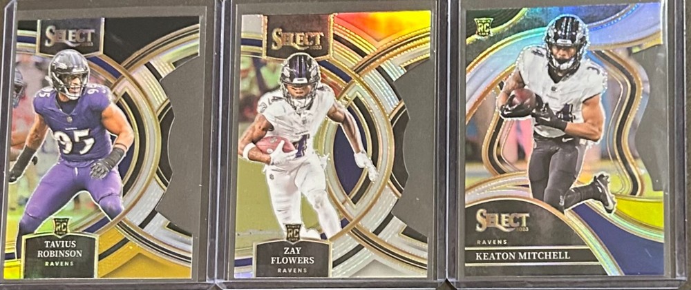 2023 Panini Select Football Baltimore Ravens 3 Card Rookie Parallel Trading Lot!