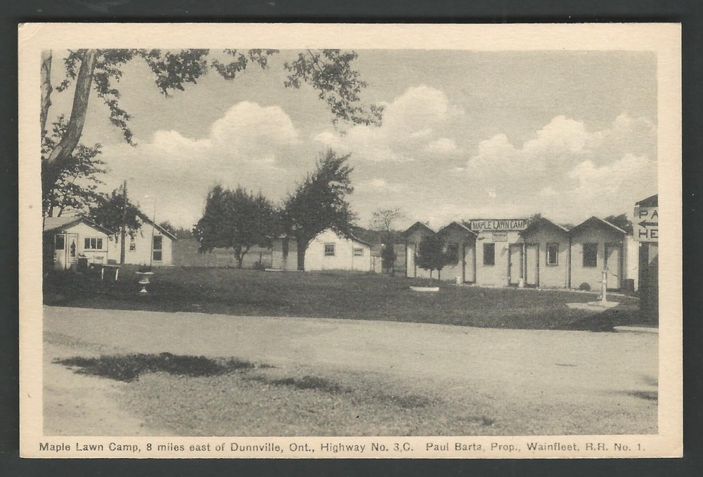 DUNNVILLE ONTARIO CANADA Maple Lawn Camp F.H. LESLIE POSTCARD