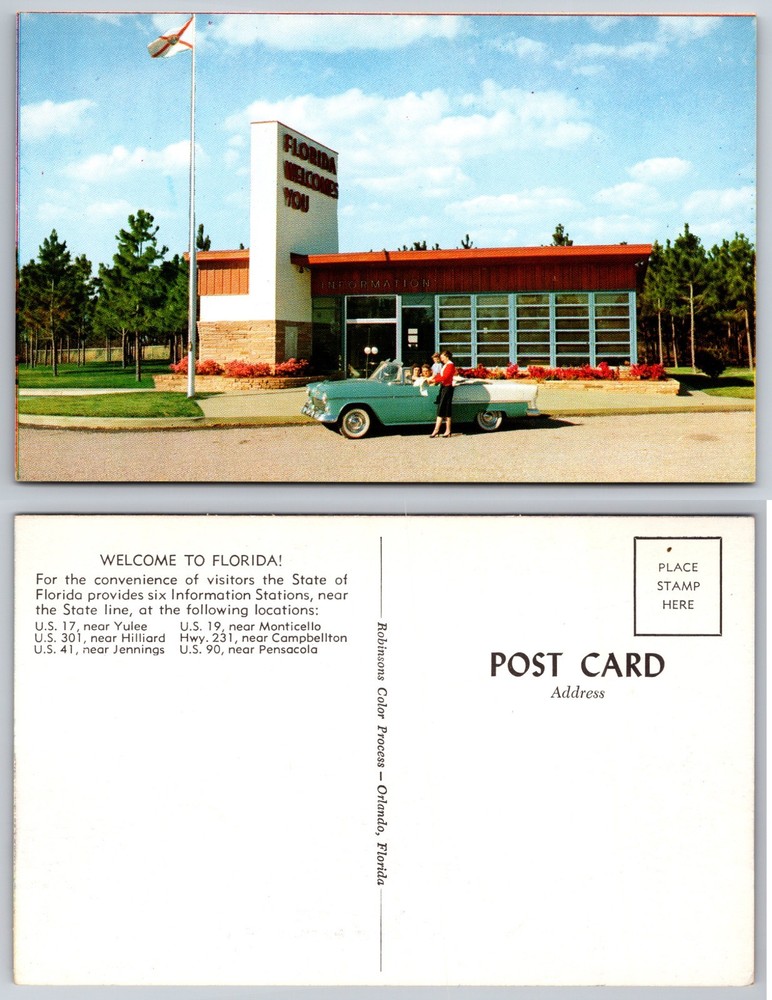 Florida Welcome Station Roadside Postcard