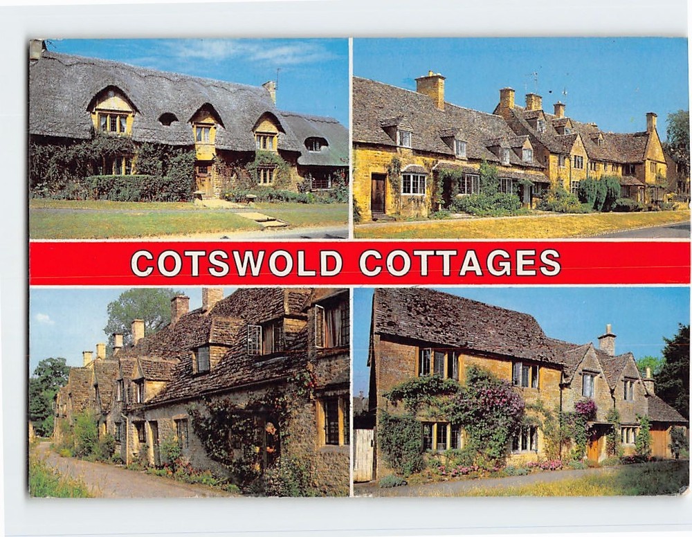 Postcard Cotswold cottages Cotswold England