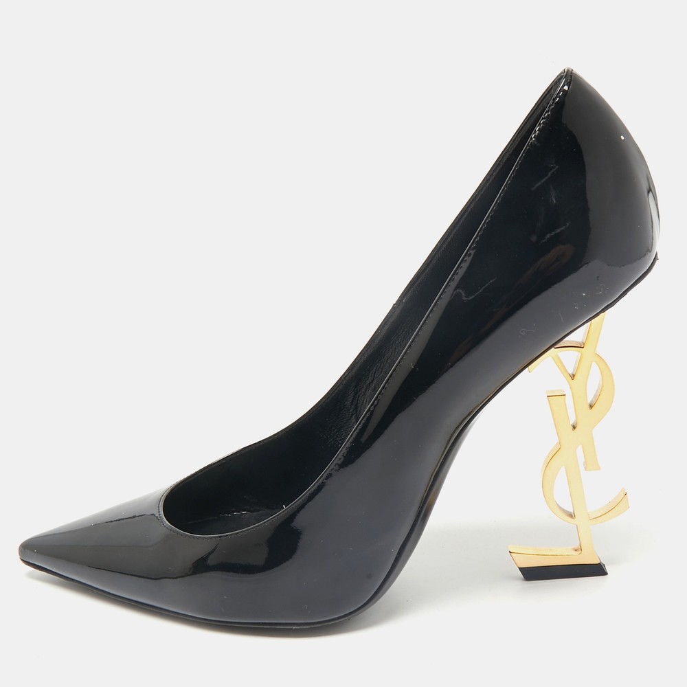 Saint Laurent Black Patent Leather Opyum Pumps Size 39.5