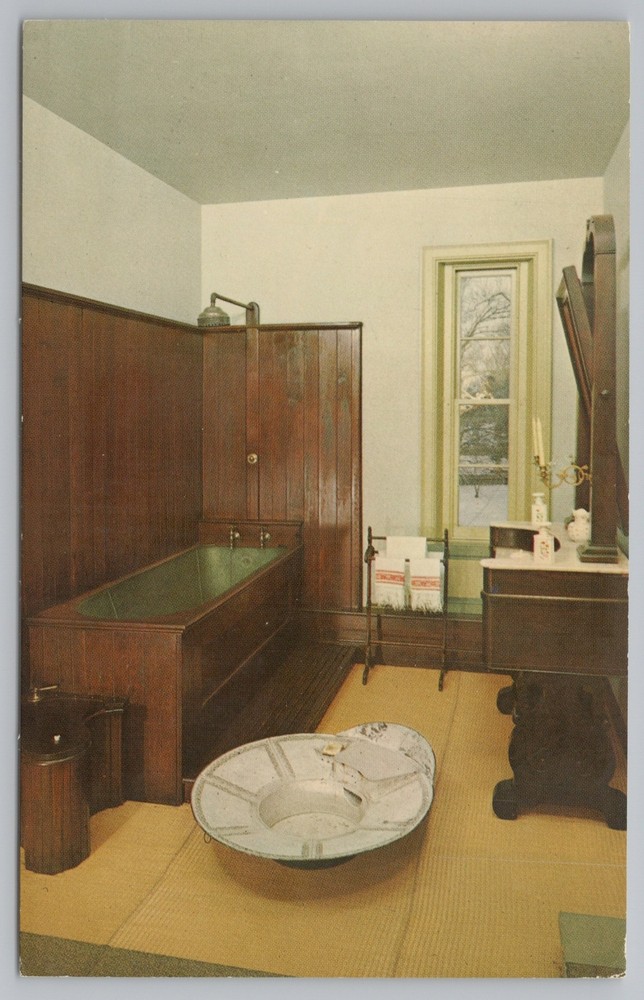 President & Patriotic~Bedroom At Wheatland~Lancaster PA~Vintage Postcard