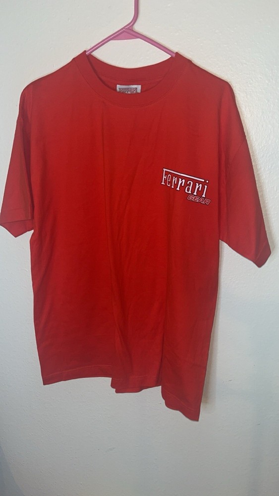 Vintage Ferrari Gear Men's LARGE Red T Shirt Mint Shape Official Product