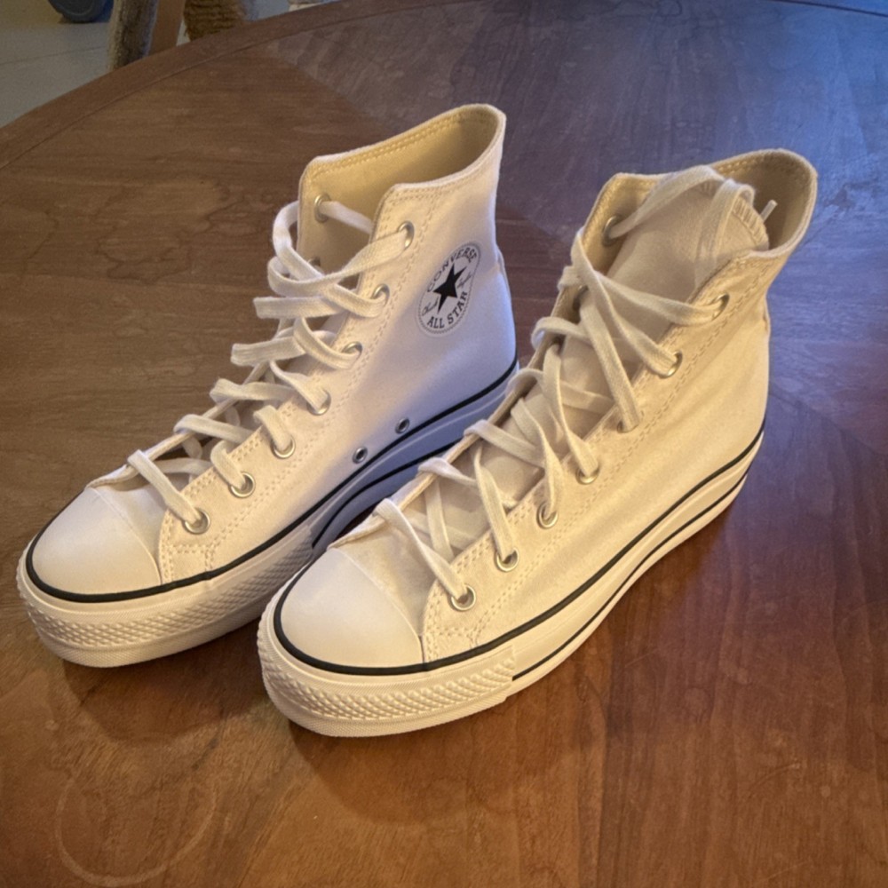 Converse Chuck Taylor All Star High Top White Canvas Sneakers Athletic Shoes