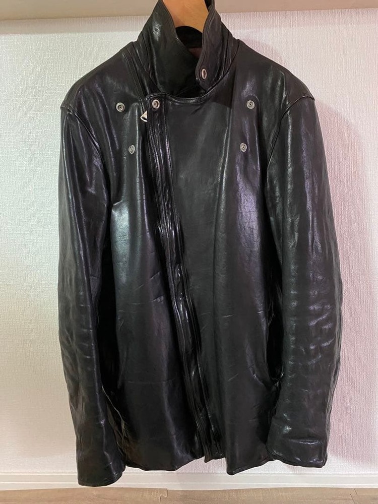 Isamu Katayama Backlash Japan Shoulder Black Leather Double Riders Jacket