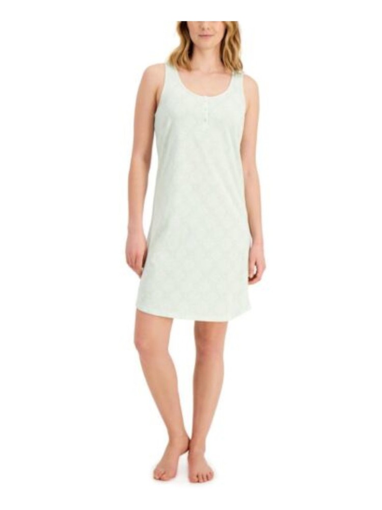 CHARTER CLUB Intimates Green Henley Neckline Chemise Nightgown XS