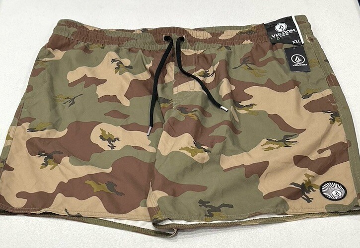 Volcom Men's Center Print Trunk Shorts, Camouflage, Size XXL