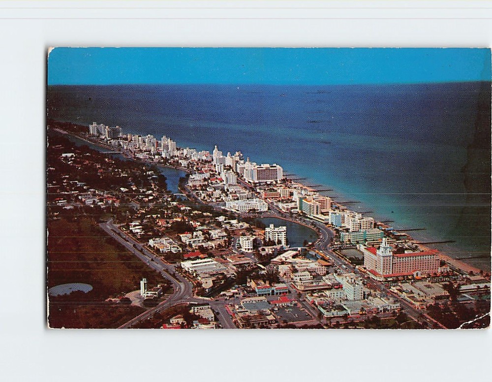 Postcard Aerial View Miami Beach Florida USA North America