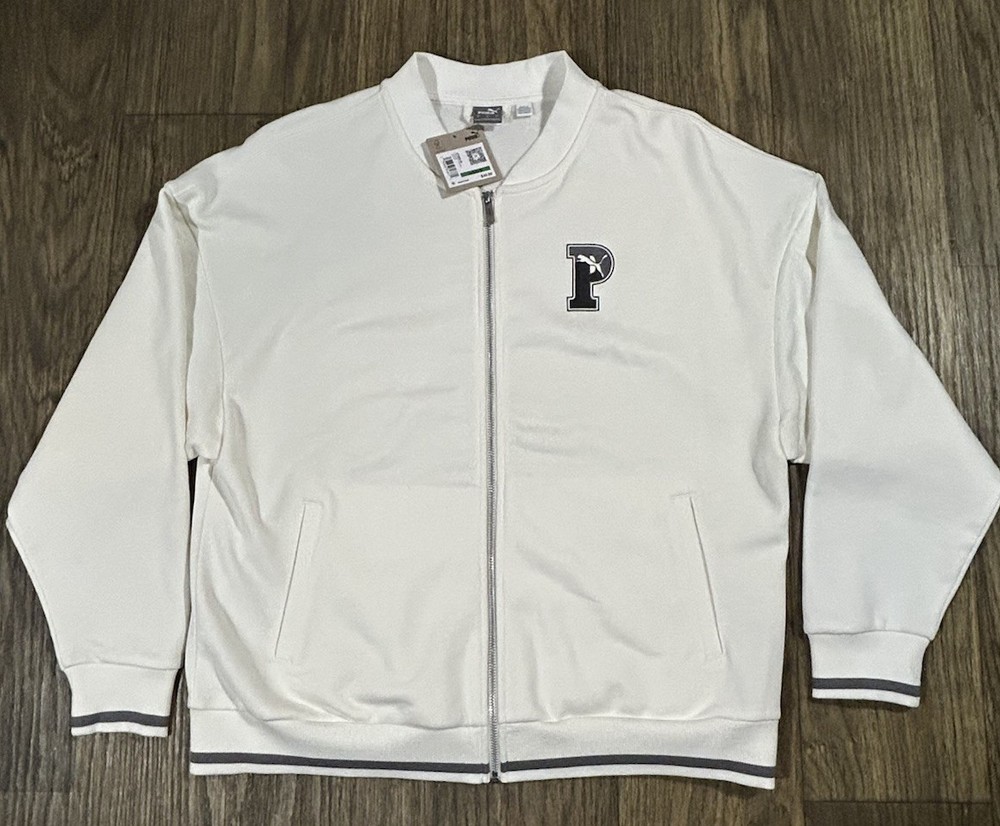 New  Puma Women's Squad Athletic White Zip-Up Jacket  FIFA Crew Neck Size Large