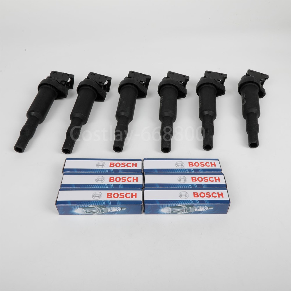 6x OEM Bosch Ignition Coil 6 Spark Plug For BMW 325i 328i 525 528 530 535 X3 X5