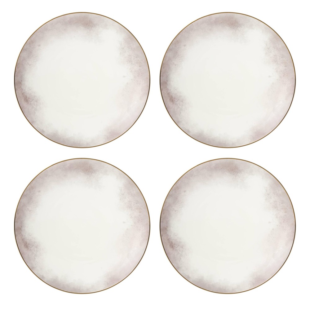 Trianna Coupe Dinner Plates, Set of 4, 4 Count, Taupe/Grey
