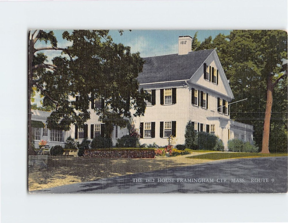 Postcard The 1812 House Framingham Ctr. Framingham Massachusetts USA