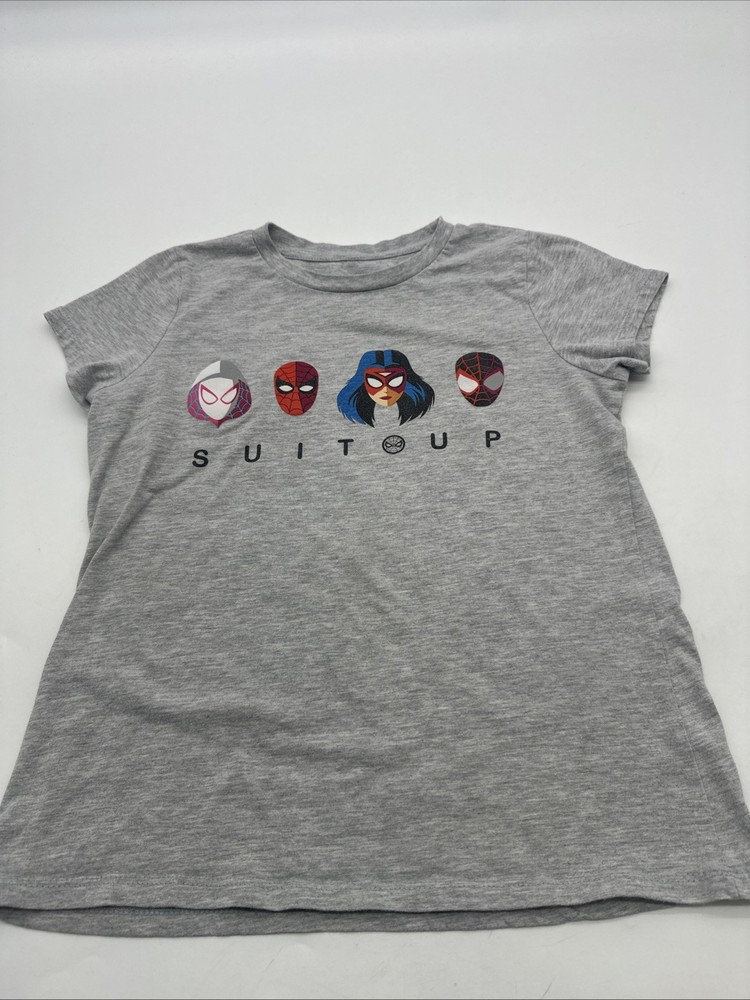 Marvel Spiderman T-Shirt Youth Boy X-Large Suit Up Gray ..#27303