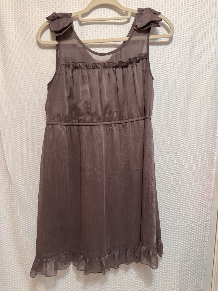 Ya Los Angeles Women's Tank Dress With Ruffles, Lined, Size Medium