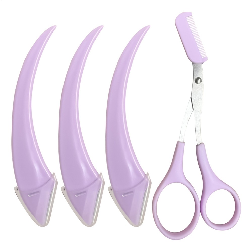 Eyebrow Scissors 4 Pieces Professional Eyebrow Comb Men's Grooming Sets