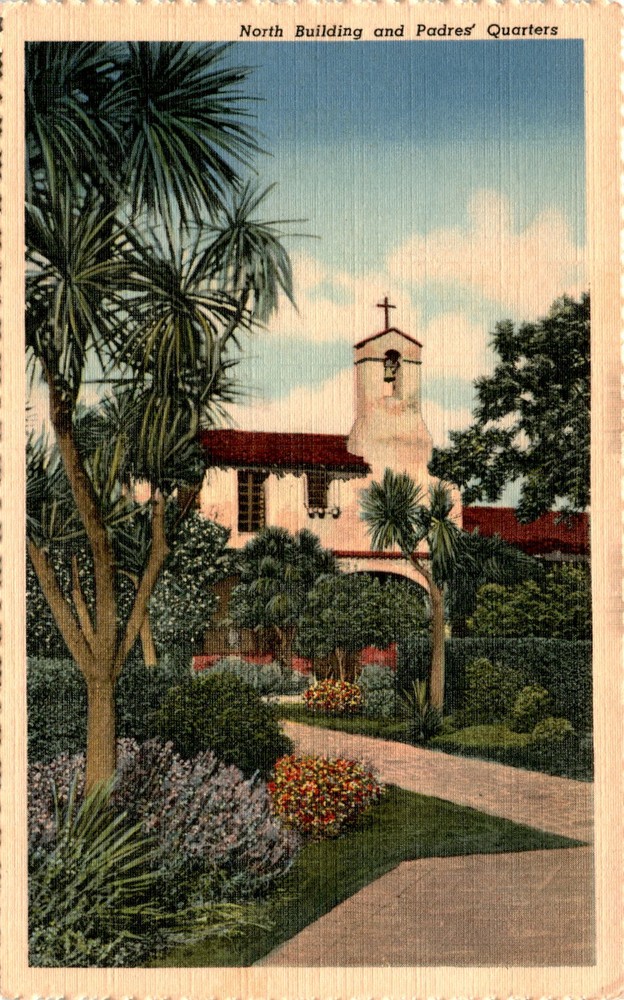 North Building, Padres Quarters, Mission San Juan Capistrano, Postcard